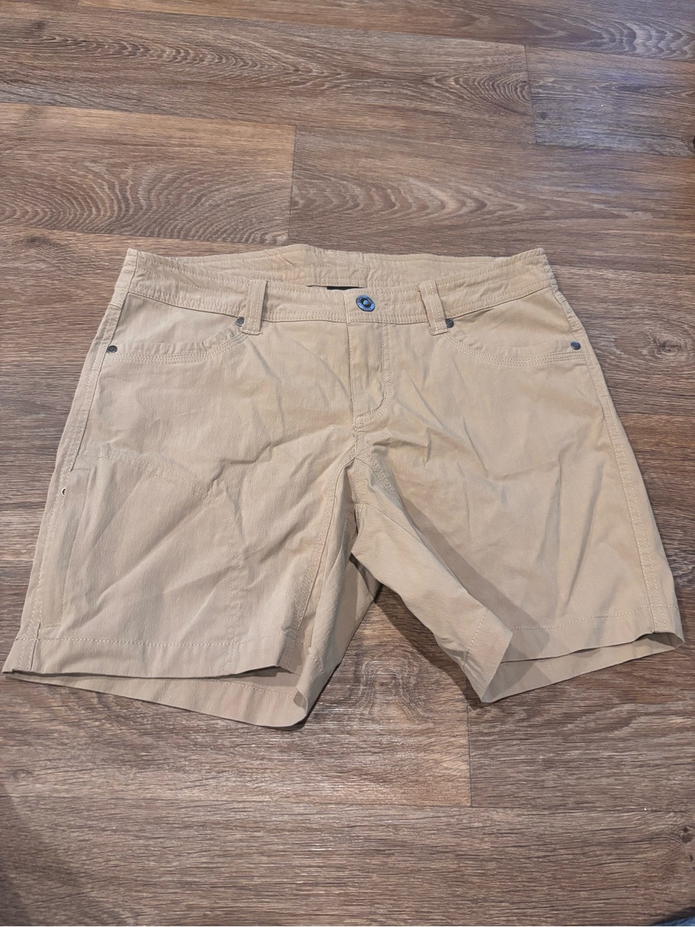 KรHL Splash Hiking Shorts Tan 7โ Inseam Utility Zip Pocket Womens 10